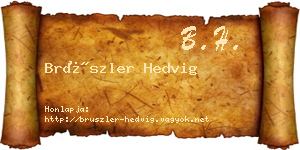 Brüszler Hedvig névjegykártya